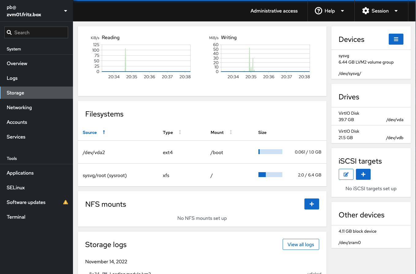 VM storage view