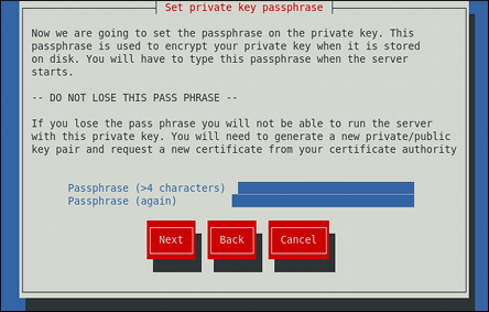 Entering a passphrase